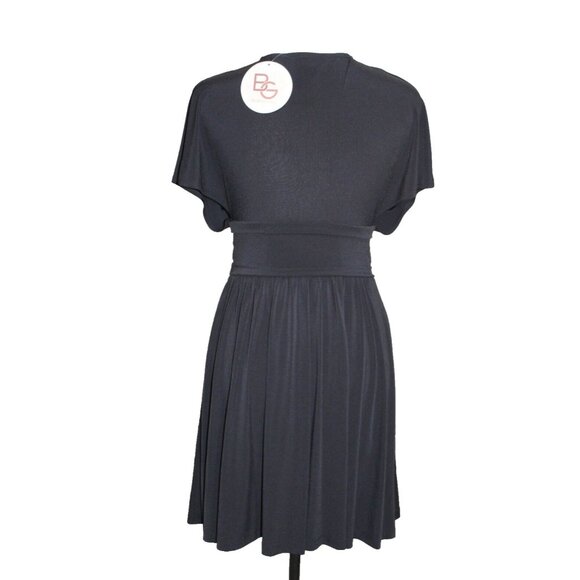 NWT BCBGeneration Black Wide Waistband V-neck Cocktail Dress Work Shift Size XS - Picture 2 of 9